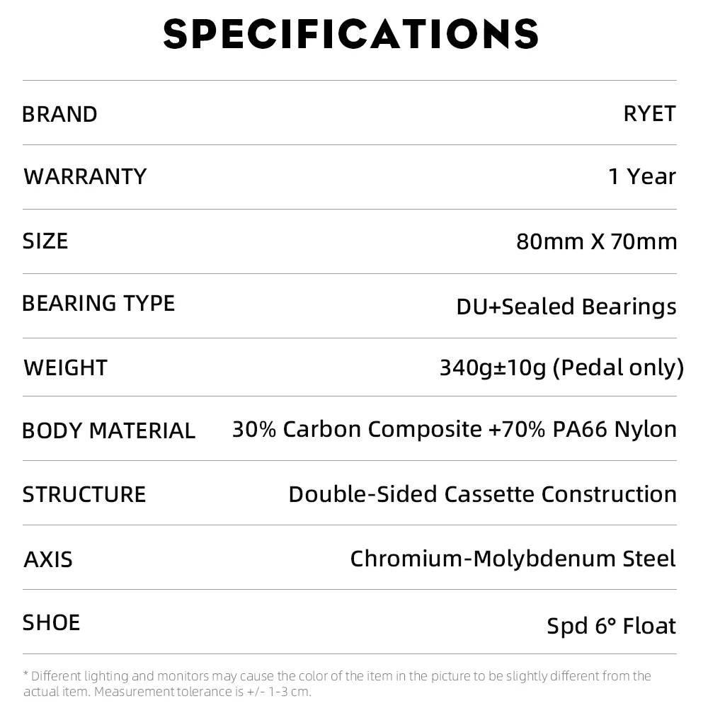 RYET MTB SPD Велосипедная Педаль С Двойной Платформой Без Зажимов