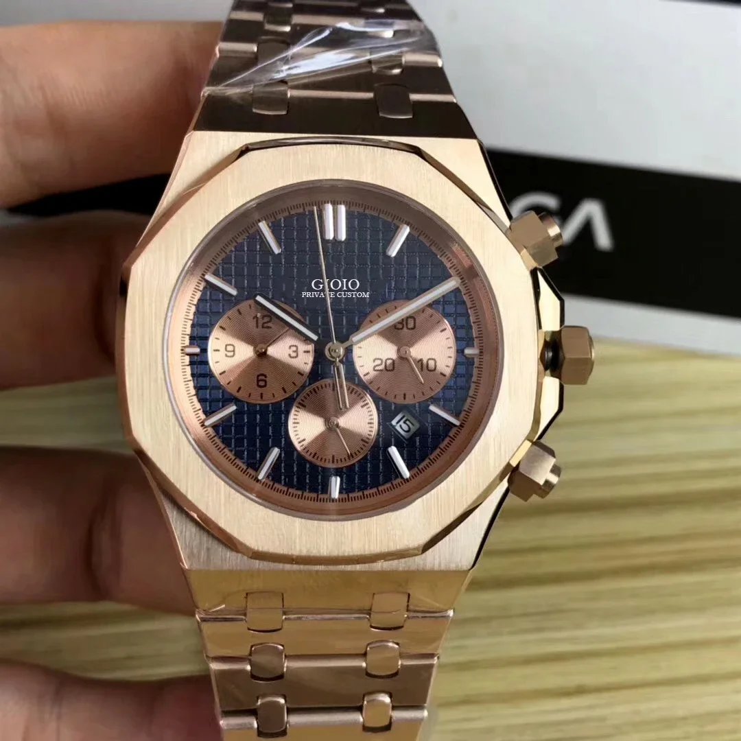 

Мужские автоматические механические часы черного и синего цвета