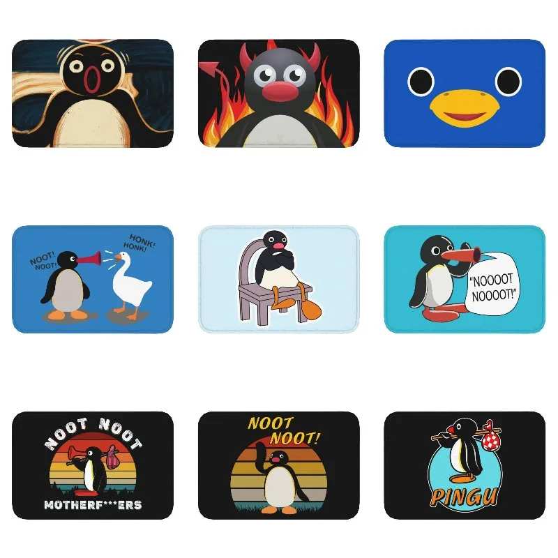 

Noot Noot Scream Pingu Doormat Mat Anti-Slip Cartoon Penguin Meme Kitchen Bathroom Living Room Entrance Rug Carpet 40*60cm