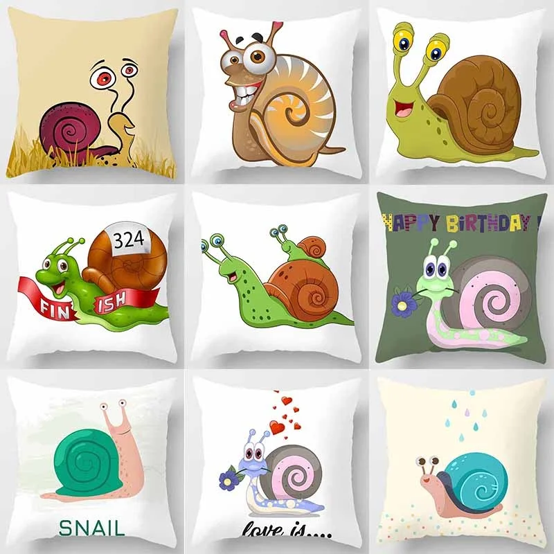 

Snail Print Cushion Cover Sofa Office Decor Rainbow Pillow Cover Home Decor