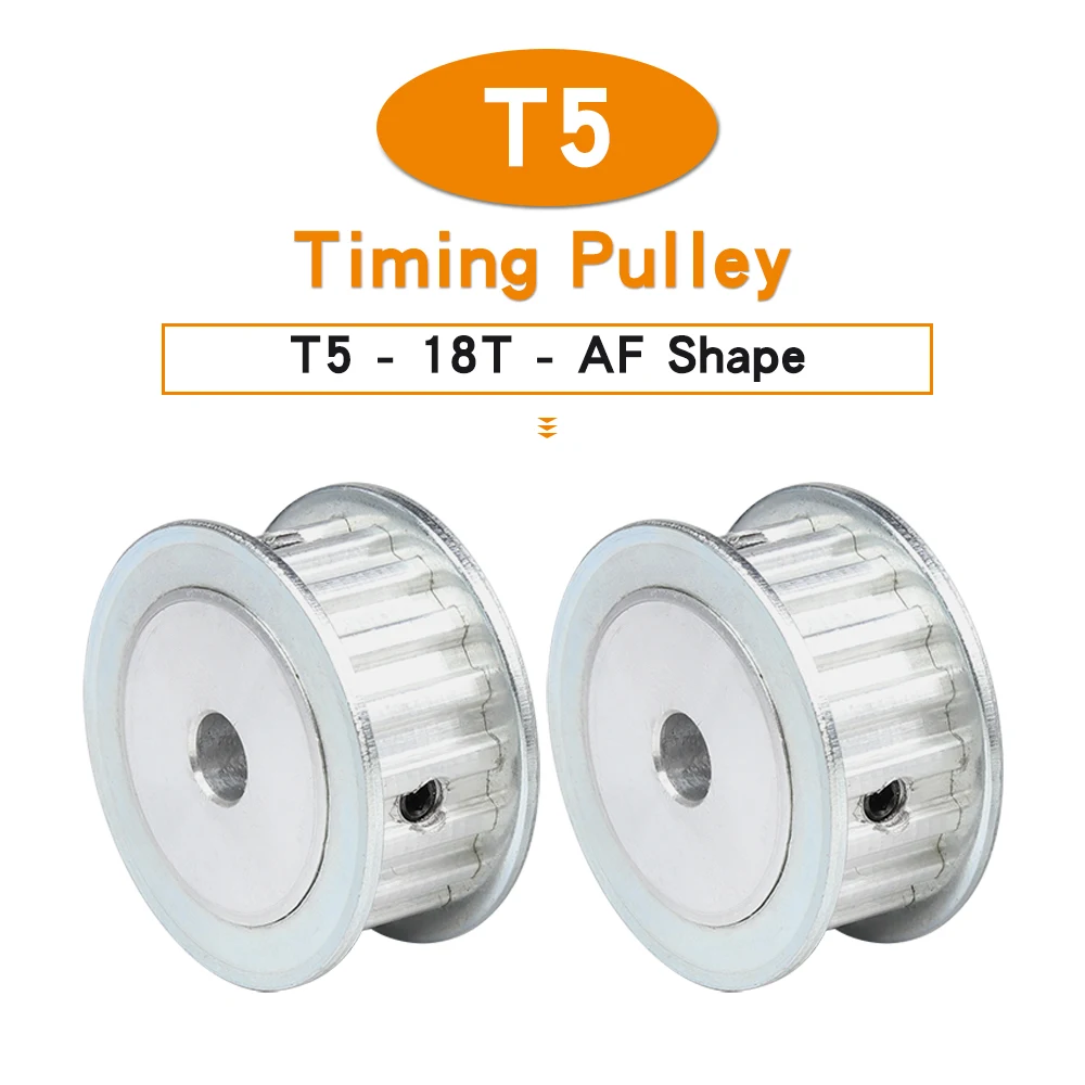 

Belt Pulley T5-18T Bore Size 5/6/6.35/7/8/10/12/14/15/16/17 mm Toothed Pulley Teeth Pitch 5mm For T5 Width 10/15 mm Timing Belt