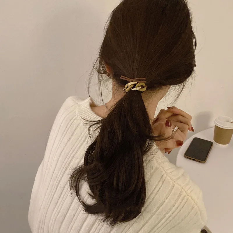 

Gold Chain Leather Band Women's Net Red Hair Circle Headrope Women's Simple Temperament 2022 New Hair Accessories Headdress