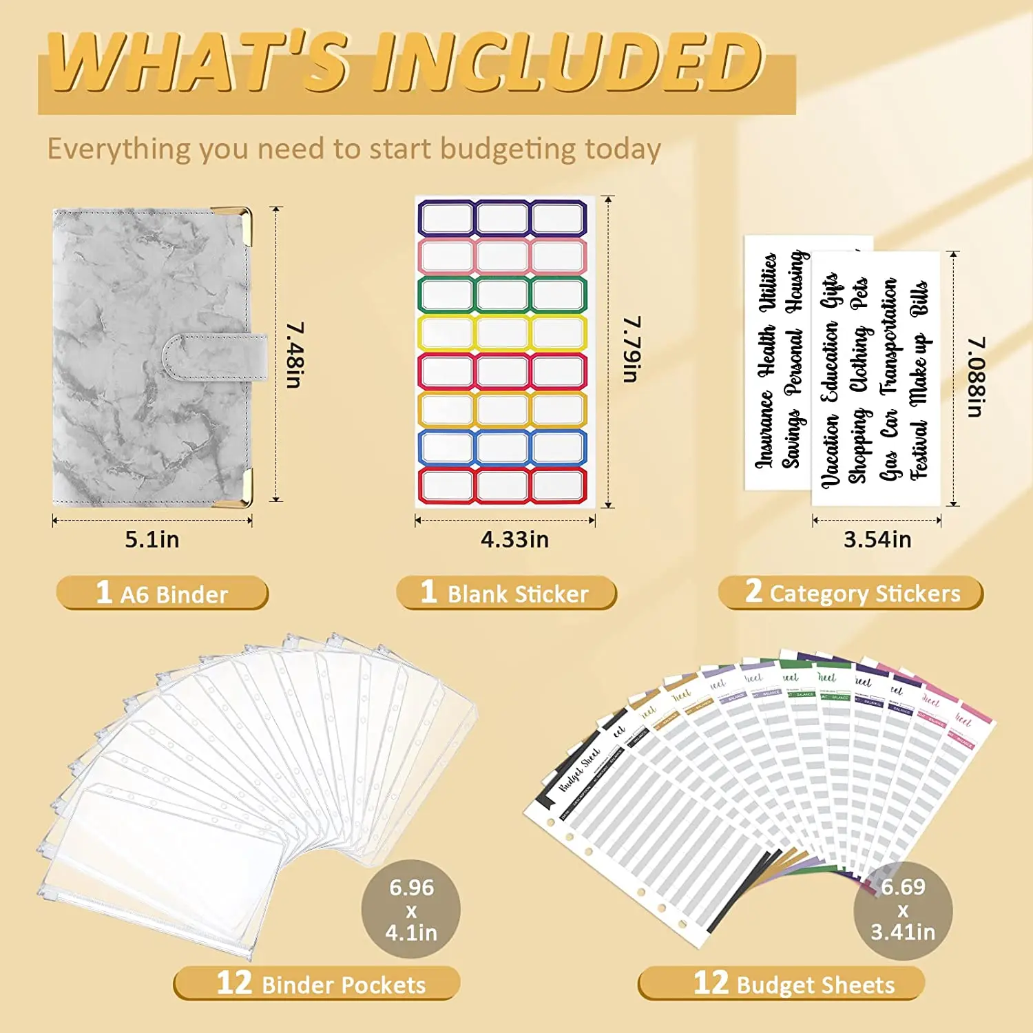Папка-планировщик для денег и бюджет с молнией 28 шт. |