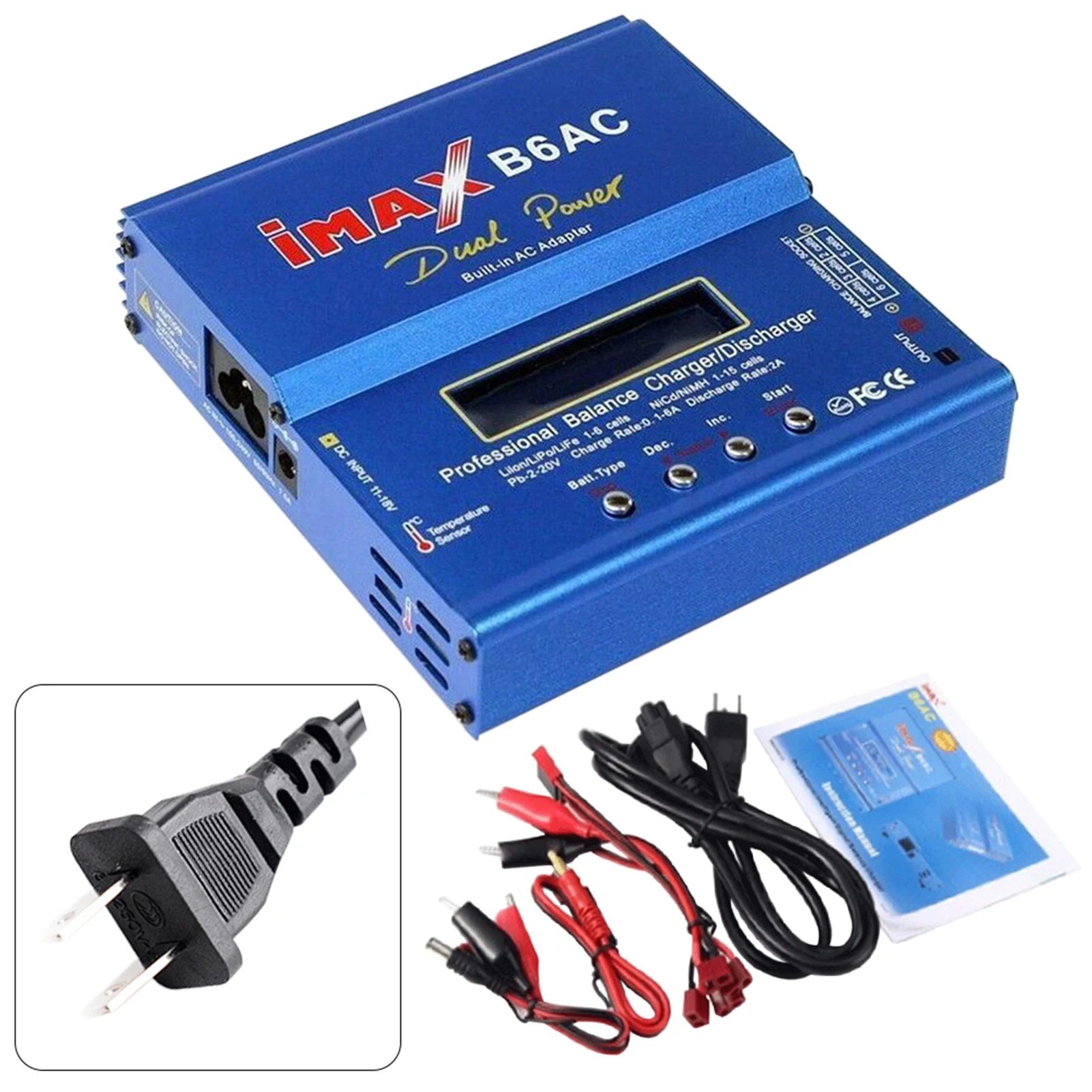 

AC DC Dual Power Discharger Portable Multifunctional Balance Charger Professional Smart Battery 80W IMAX B6AC V2 RC Toy Plastic