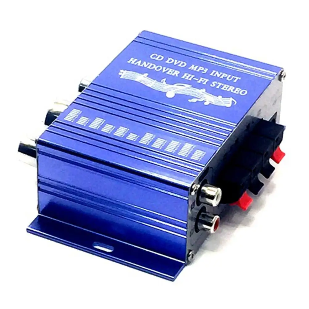 

12V 2CH Mini Hi-Fi Stereo Audio Mini Amplifier AMP for Car Motorcycle Radio MP3 Automotive Car Mono Amplifiers System Blue Red