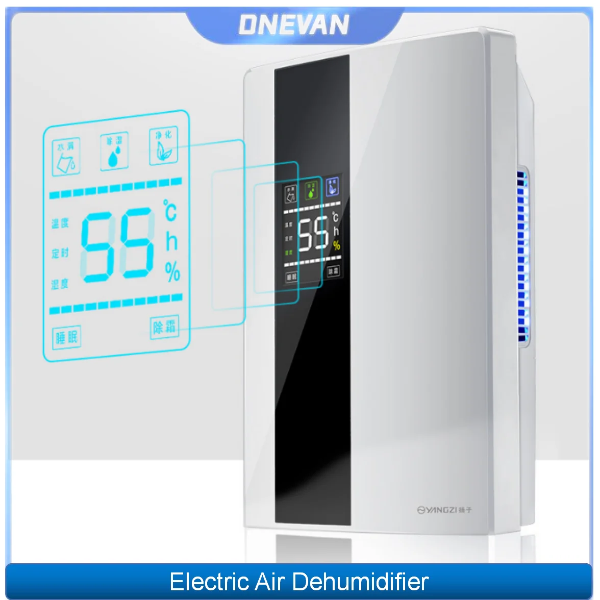 

Electric Air Dehumidifier for Home Mute Bedroom Basement Mini Moisture Absorption Dryer Big Screen LCD External Water Pipes