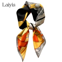 spring 100 silk square scarf women hairband office lady neck scarves print luxury neckerchief bandana foulard 2022 design shawl