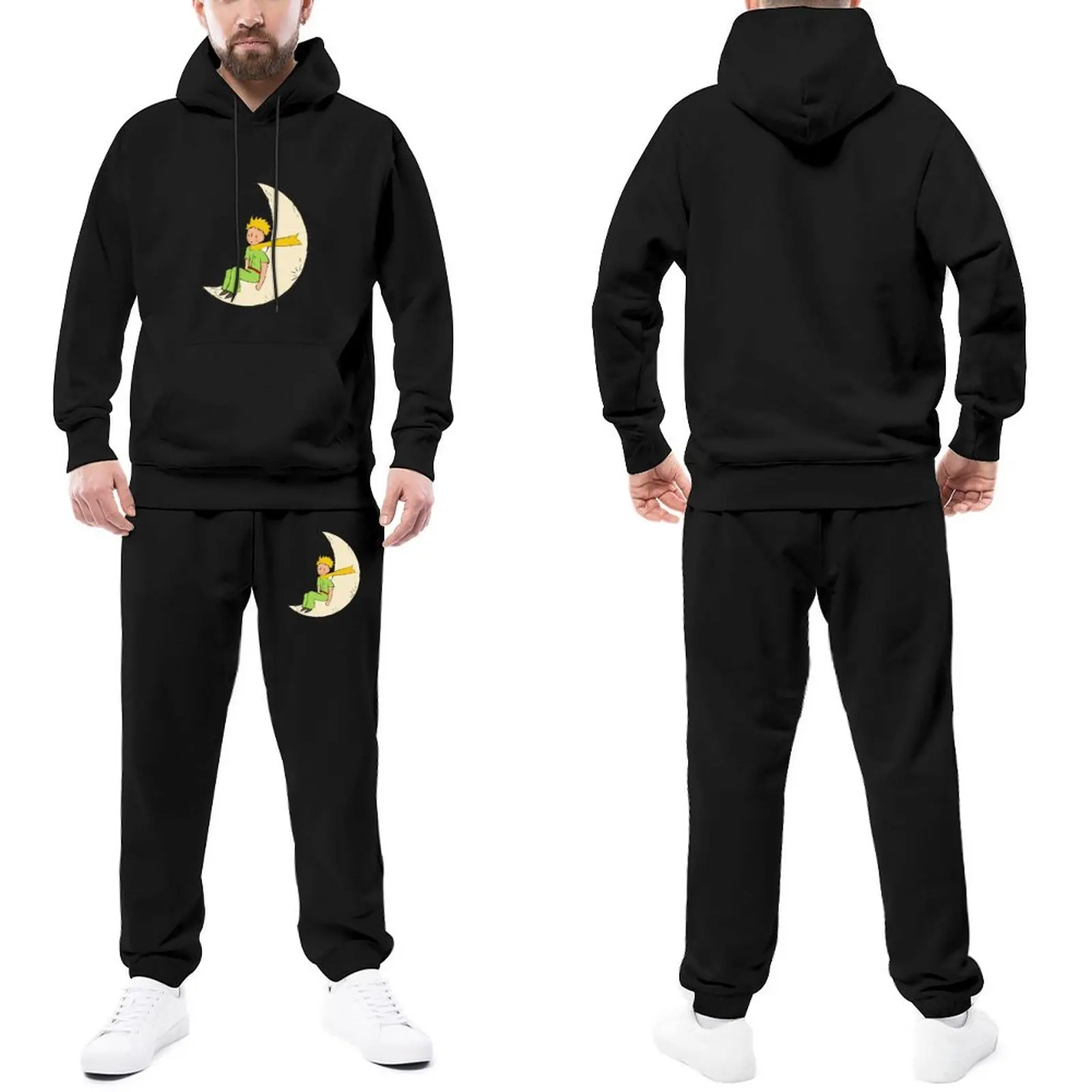 

The Little Prince On Moon Trapstar Tracksuits Unisex Novel Hoody Sweatpant Set Print Hooded Set Autumn Stylish Jogger Sportswear