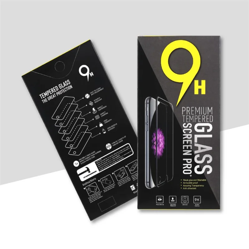 100pcs/lot Universal Paper Retail Package Packaging Box For iphone13pro max 12mini Tempered Glass Screen Protector Film