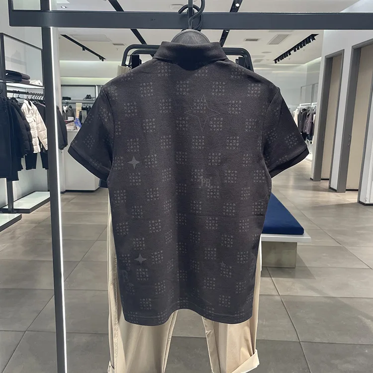 Niaojia Element 2024 Summer New Polo Shirt Short Sleeved T-shirt Fashion Brand Korean Sle Black High end Casual Print T-shi...