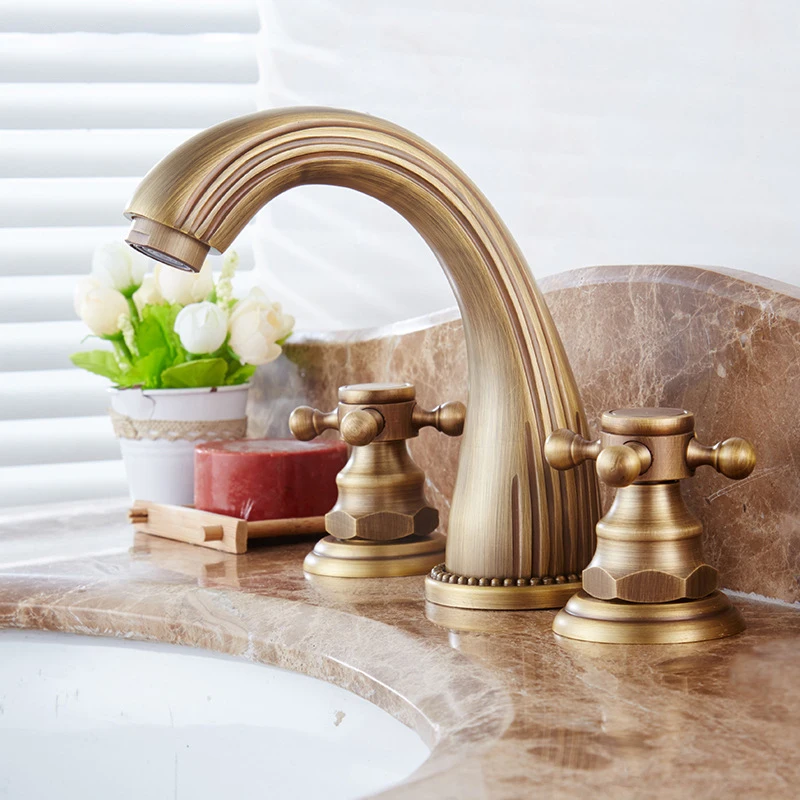 Смесители для раковины в стиле ретро античный латунный Смеситель ванны с