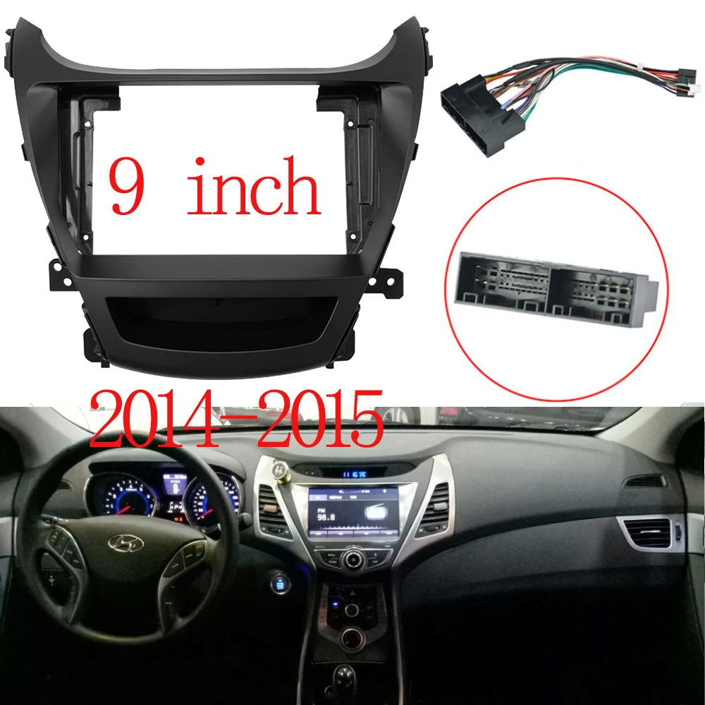 

Автомобильный радиоприемник 2 Din 9 дюймов, установка DVD GPS Mp5 ABS PC, пластиковый корпус для приборной панели HYUNDAI Elantra 2012-2015