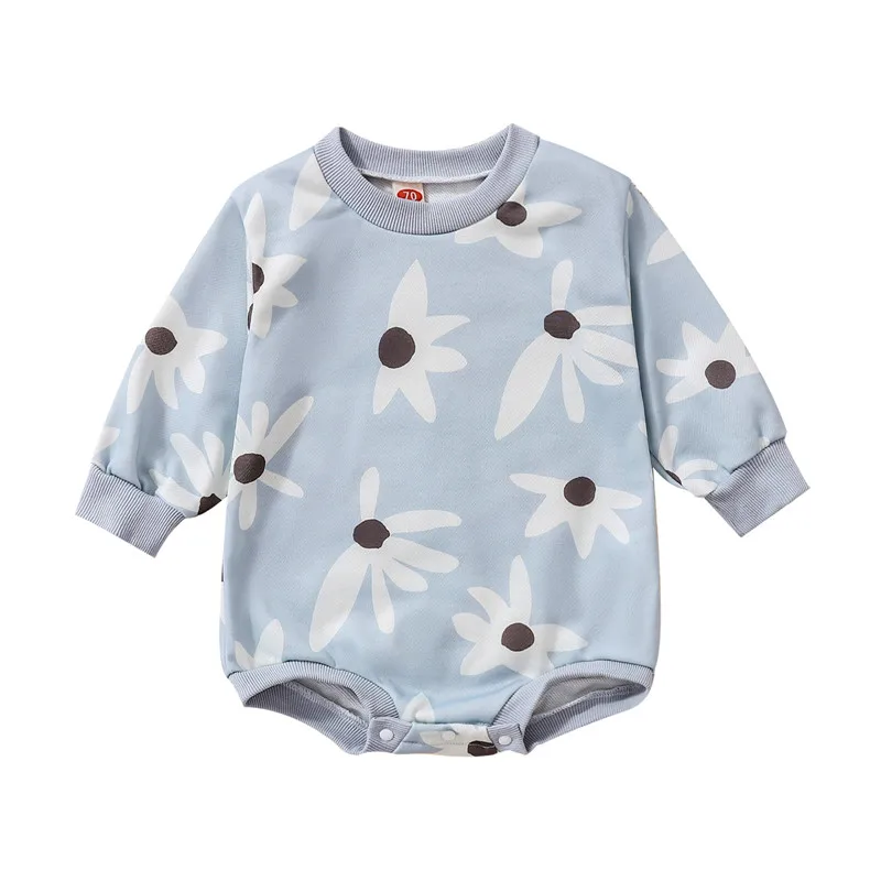 

Newborn Baby Fall Winter Romper 0-24 Month Infants Boys Girls Long Sleeve Round Neck Floral Print Casual Bodysuits Fall Clothing