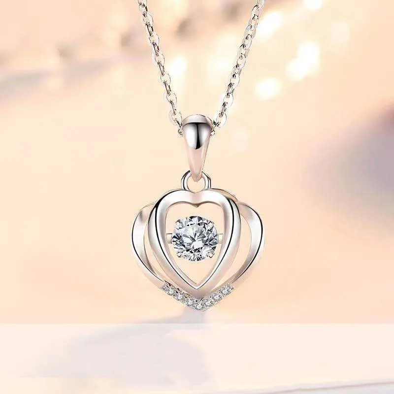 

Beating Heart Necklace Female Light Luxury Clavicle Chain Tanabata Valentine's Day Gift Send Girlfriend High Quality Jewelry