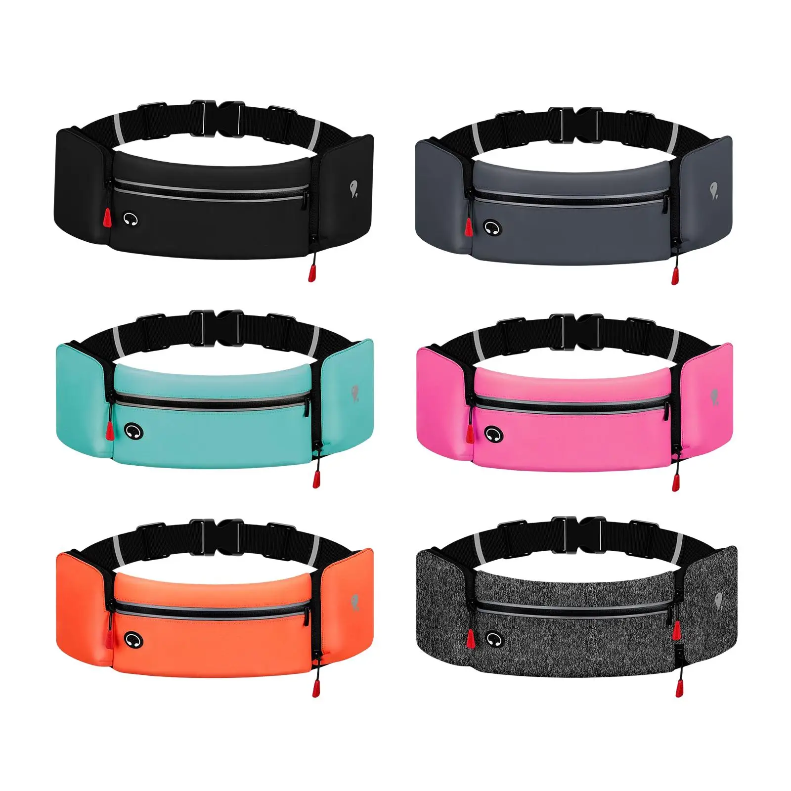 

Sports Running Belt Waist Bag Waterproof W/ Headphone Hole Outdoor Phone Waist Bag for Walking Fitness Riding Hiking Kids Adults