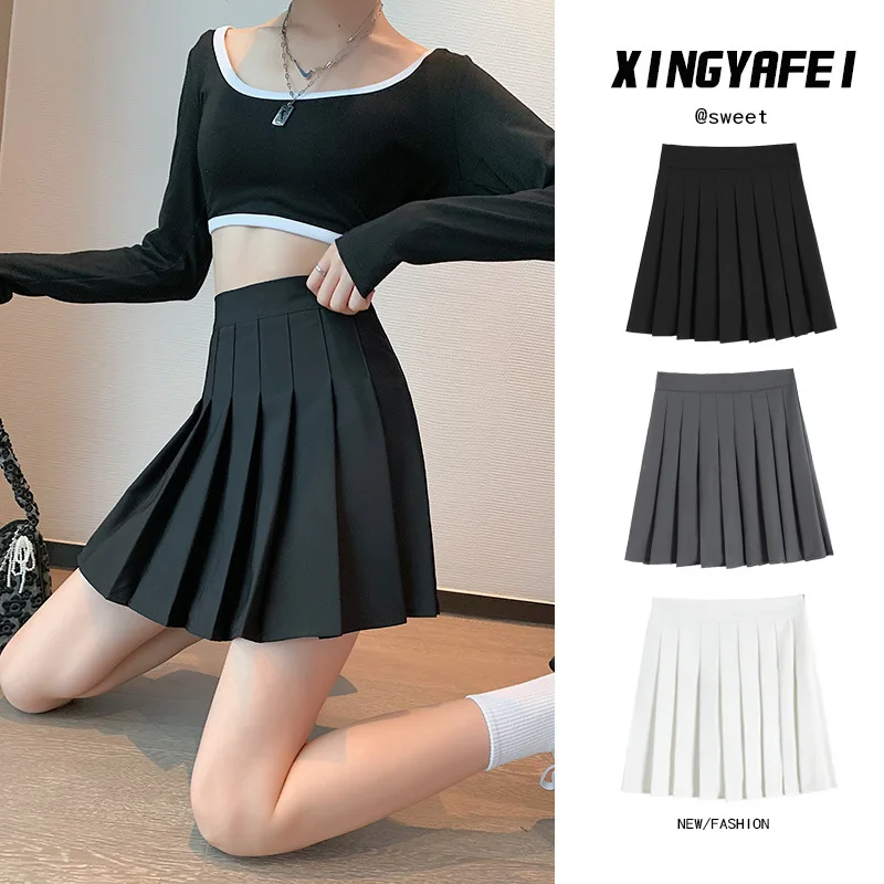 

Ladies Beautiful Pleated Skirt Mini Skater Basic School 2023 High Waist A Line Style Skirts Womens Casual Multi Solid Color Saia