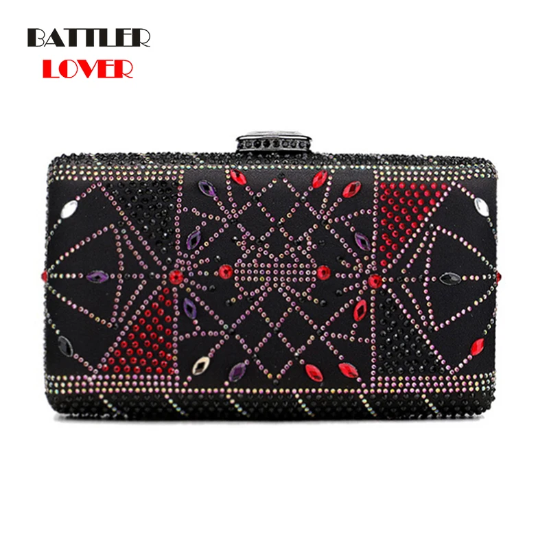 

Diamonds Metal Evening Bags For Women 2022 Luxury Chain Shoulder Messenger Purse Female Bling Bridal Prom Party Wedding Flaps