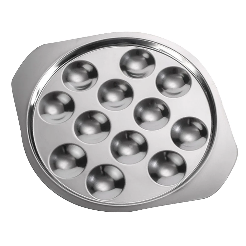 

1pc Snail Plate Serving Plate Stainless Steel Escargot Dish Kitchen Plate