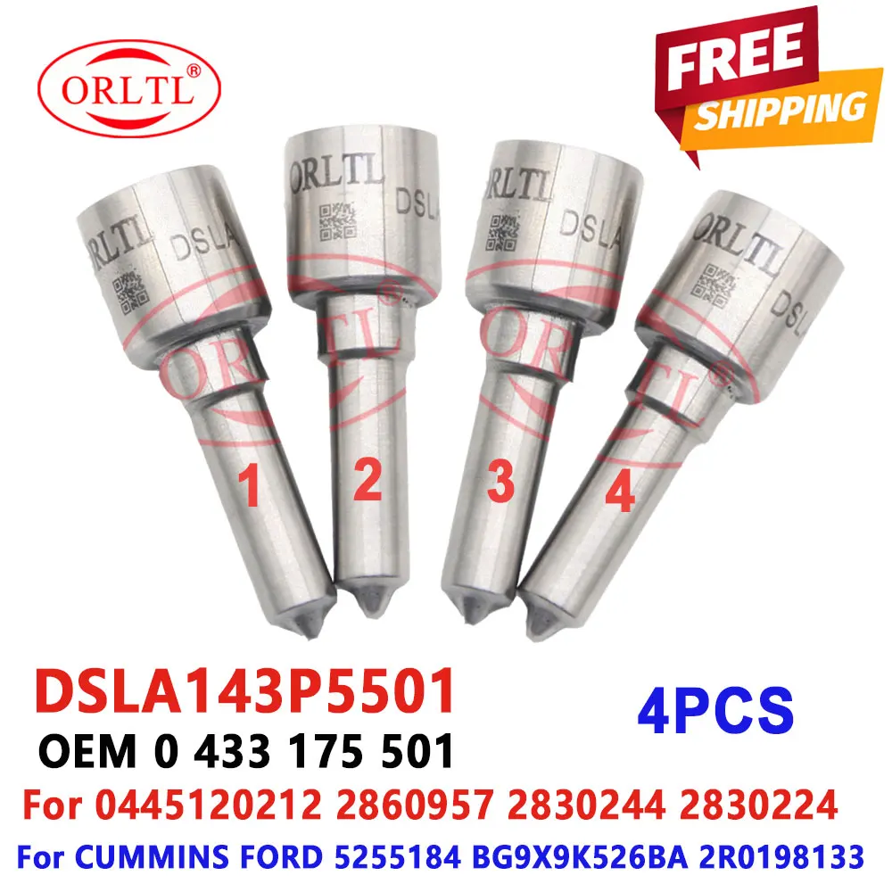 Дизельная Форсунка DSLA143P5501 4 шт. форсунка DSLA 143P5501 топливо 0433175501 для FORD BG9X9K526BA 2R0198133