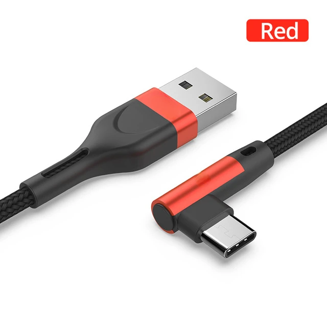

New Fashion Original USB C 90 Degree USB Type C Fast Charging cable Type-c data Cord Charger usb-c For Samsung S10 S9 s8 redmi n