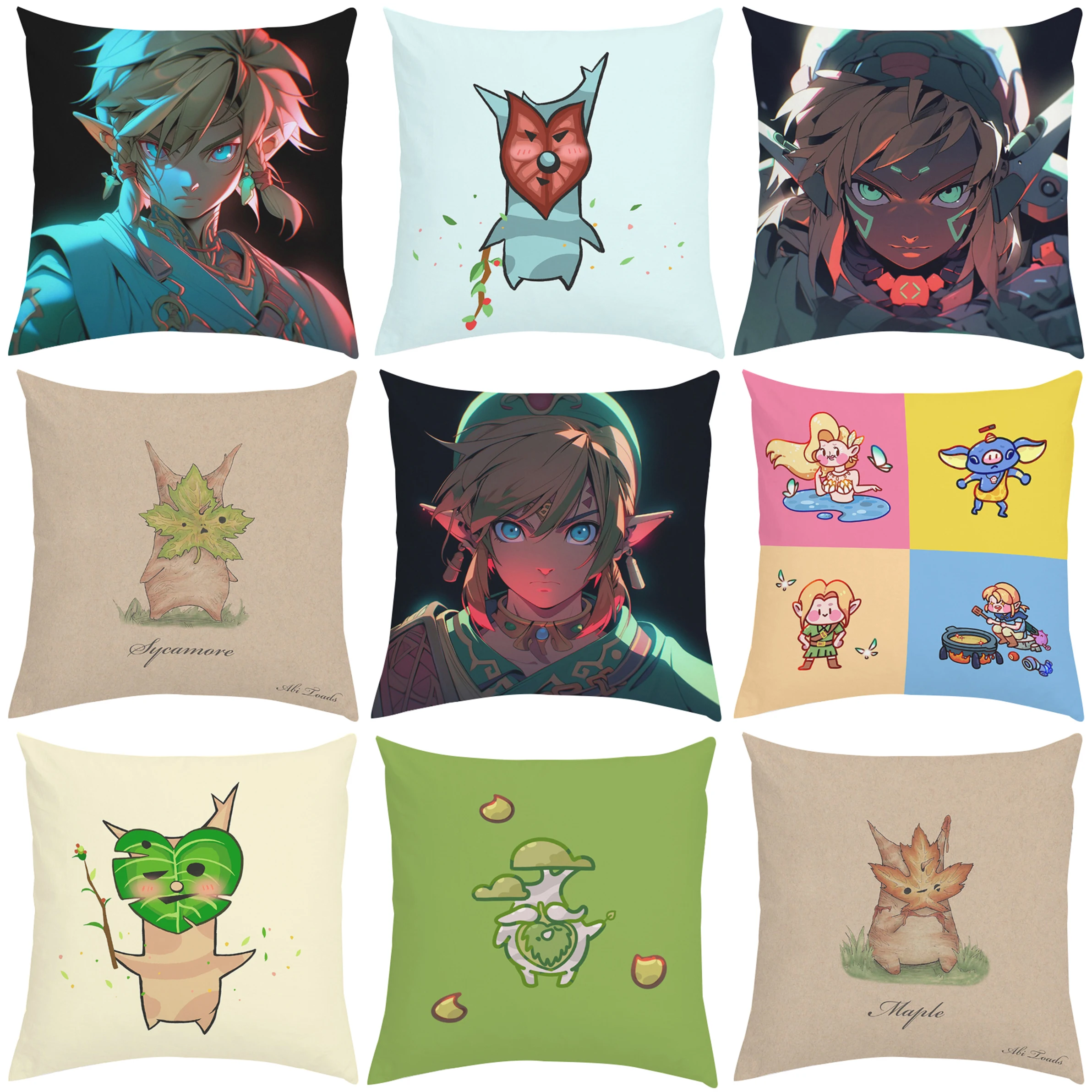 

40x40cm Sofa decorated with Zeldas pattern pillowcase 45x45cm pillowcase bed car short plush cushion cover Dakimakura