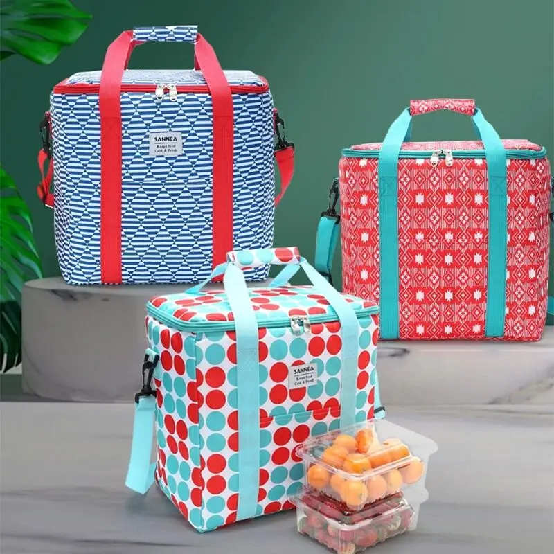 

20L Large Thermal Waterproof Thickened Cooler Bag Insulated Food Grade PEVA Family School Picnic Camping BBQ Lunch Totes