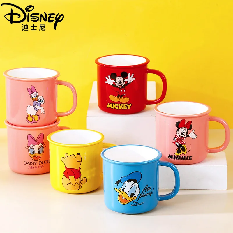 

Disney Children's Tableware Cup Mickey Minnie Cartoon Cute Ceramic Mug Handle Water Cup Milk Juice Breakfast Cup