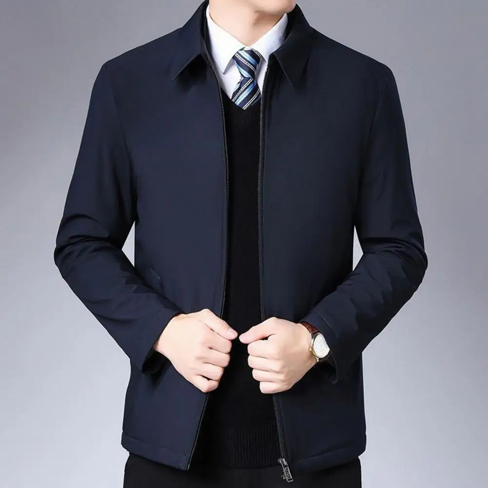 

Деловая куртка, стильный мужской Костюмный пиджак, деловая готовая куртка на молнии, с длинным рукавом, со складками, для весны и осени, банкета