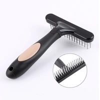pet slicker brush cat dog grooming undercoat comb grooming raker for short or long hair with double row of stainless steel pins