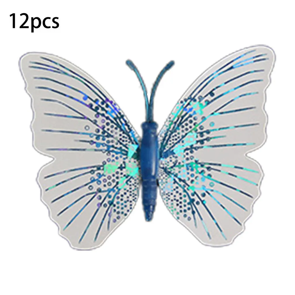 

Hot 12PCS Luminous Fridge Magnets 3D Butterfly Design Decal Art Stickers Room Home Decor DIY Wall Decoration