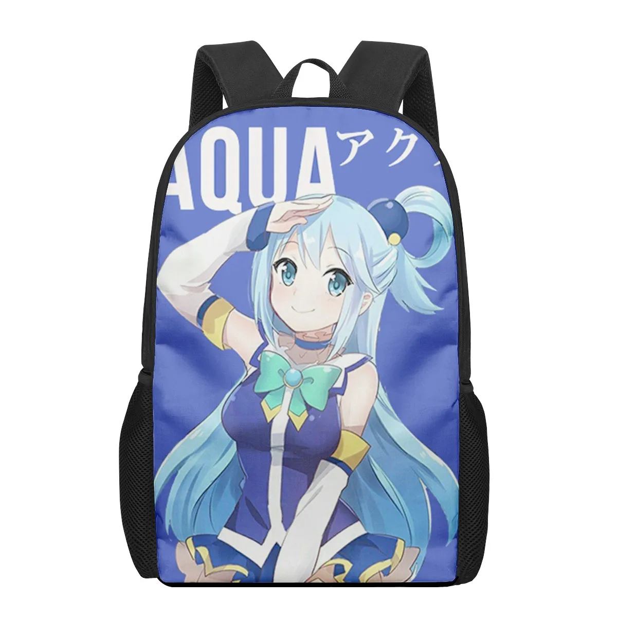 anime aqua konosuba Kids School Bags 3D Printed Book Bag Men 16 Inch Backpack For Teen Boys Kindergarten Bagpack Children Mochil