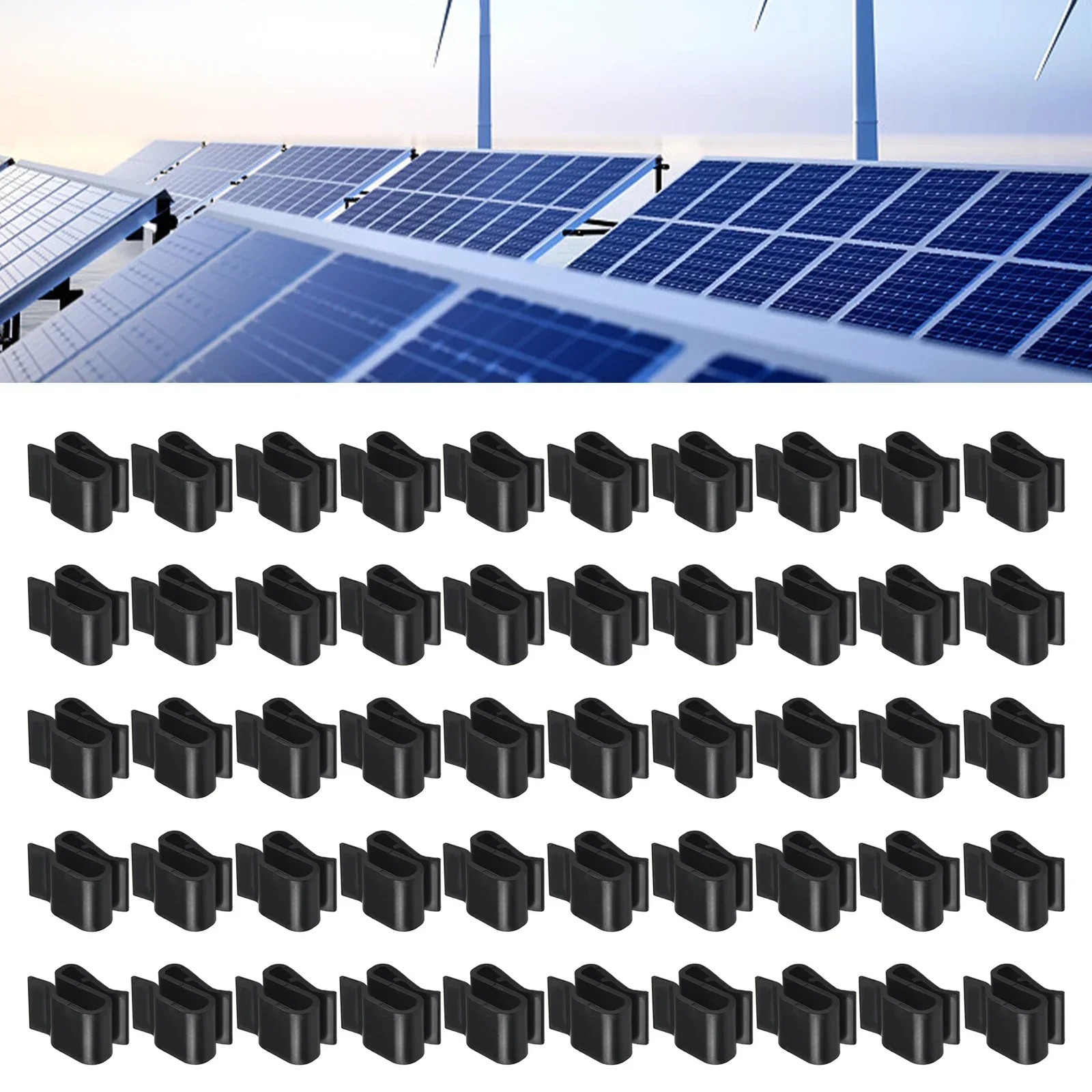 Фотогальванический зажим для кабеля 100 шт. солнечной панели пластиковый провода