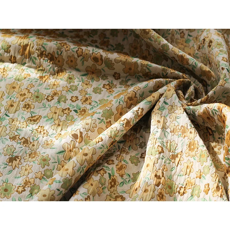 45 см x 145 морщинистая текстура маленькая жаккардовая ткань с цветочным принтом