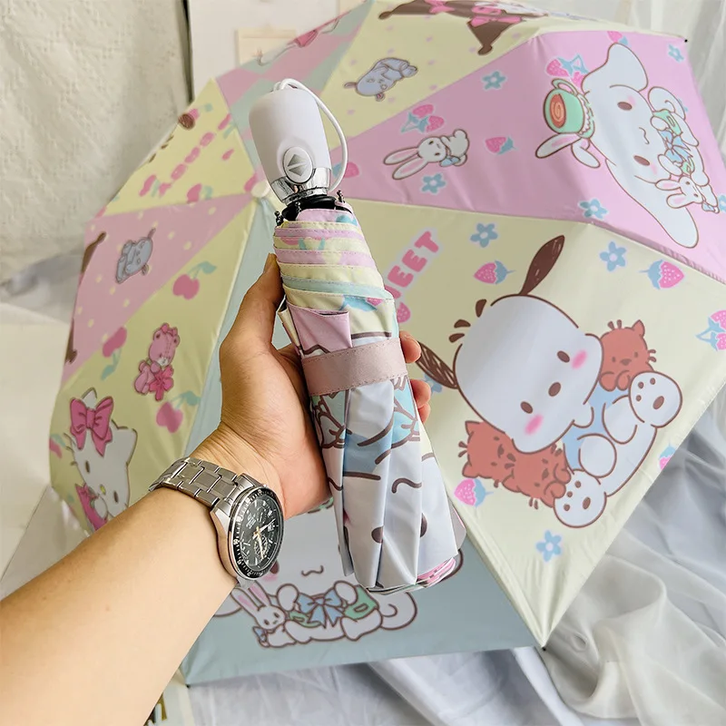 

Sanrio Anime Kawaii Hello Kitty Cinnamoroll Girly Heart Sunny Umbrella Dualpurpose Sun Protection UV Protection Folding Umbrella