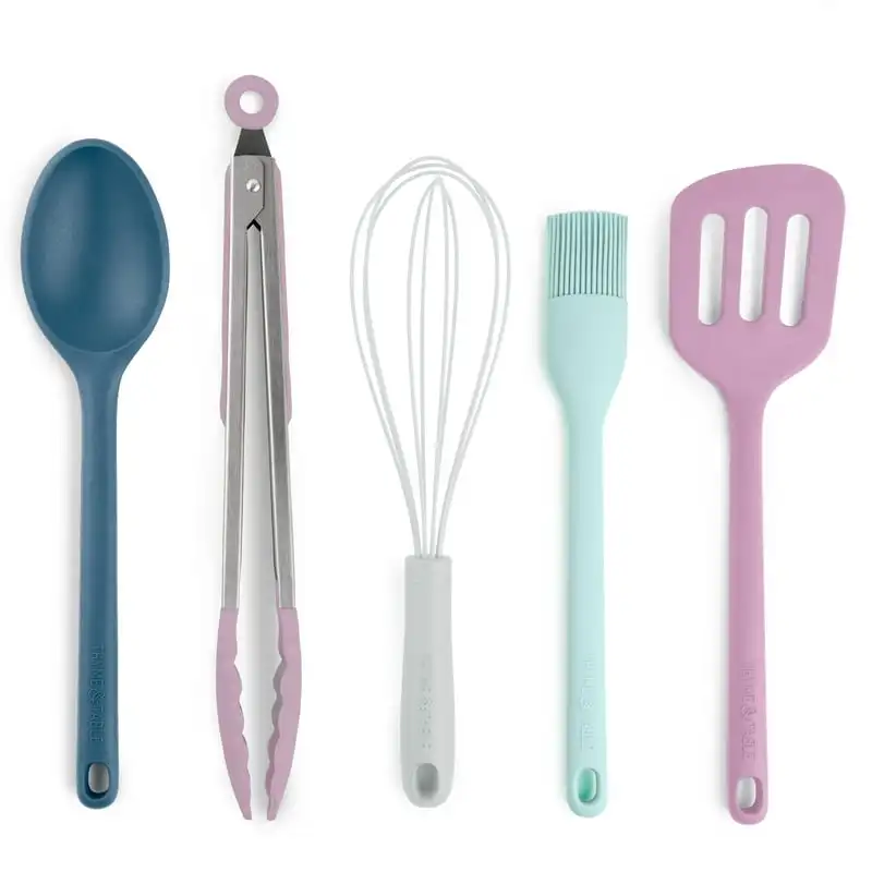 

Utensils, 5-Piece Set, Tongs, Basting Brush, Spatula, Turner, Spoon Juegode utencilios de cocina Oil spray bottle cooking Kitche