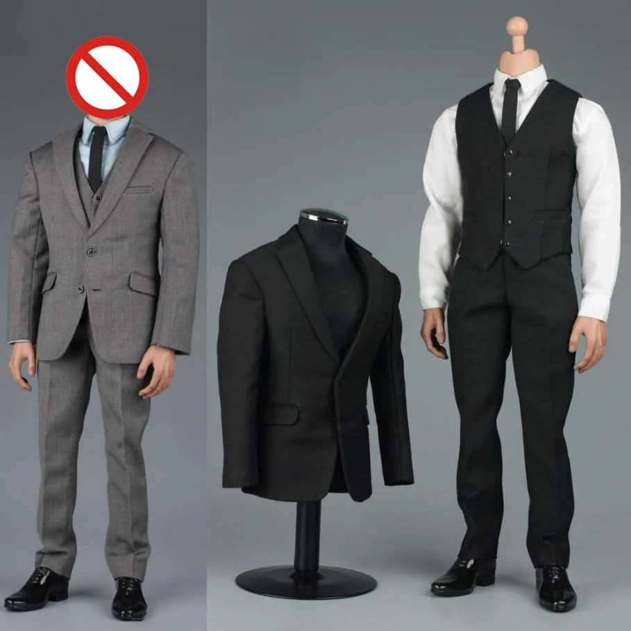 VORTOYS V1005 масштаб 1/6 черный британский костюм джентльмена комплект одежды для