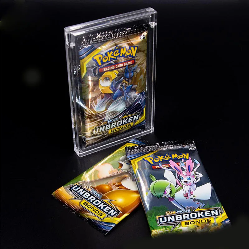 Home 7 Caixa de Cartão Caixa de Armazenamento Anime Pokemon Recarga Pacote Display Gabinete Acrílico Transparente Ímã Pikachu Cartão Tijolo