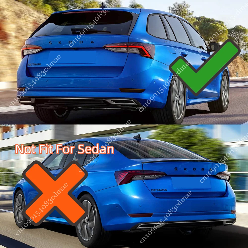 Фото Глянцевая черная защита на порог багажника для Skoda Octavia MK4 Combi RS vRS Sportline TSI TDI 2019-2023, аксессуары для заднего бампера №3