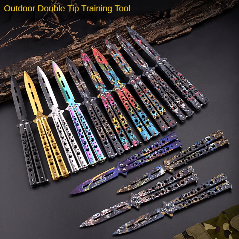 

CSGO game butterfly training tool stainless steel training practice folding knife Survival Knife Extreme Scale
