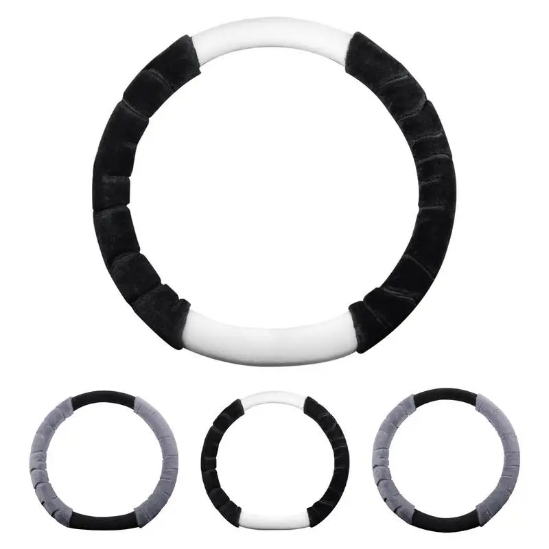 

Плюшевый чехол для руля, пушистые зимние защитные чехлы для руля автомобиля, универсальные чехлы для руля автомобиля, Нескользящие Чехлы для руля