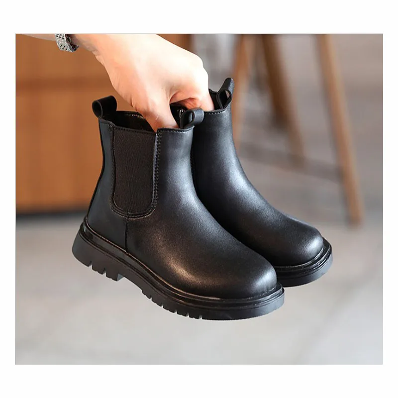 

Детские ботинки челси с высоким верхом и низким верхом, детские ботинки для девочек, детские ботинки на молнии с круглым носком, Размеры 26-36