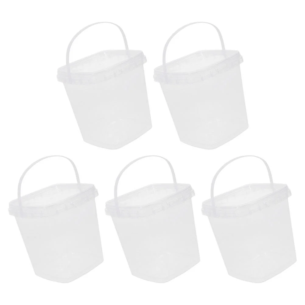 

5 шт., пластиковые прозрачные контейнеры для напитков, 12 х12 см