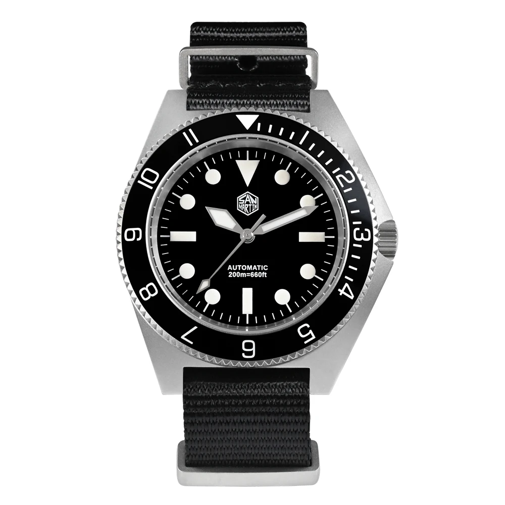 

San Martin Men Automatic Watch 40mm Mechanical Wristwatch Diver 20ATM Waterproof BGW-9 Luminous Sapphire NH35 Ceramic Bezel