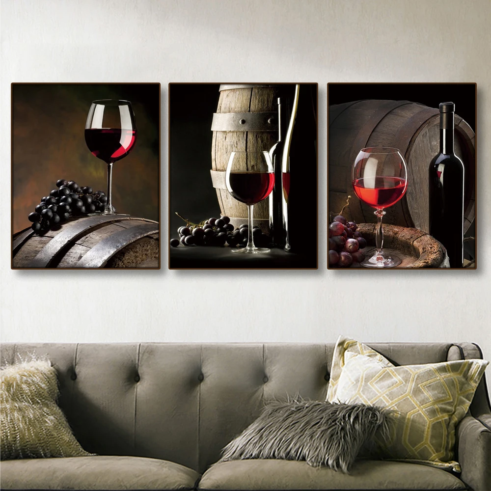 

Картина для декора кухни, винный принт, художественный холст, плакат для гостиной, украшение для дома, Настенная картина