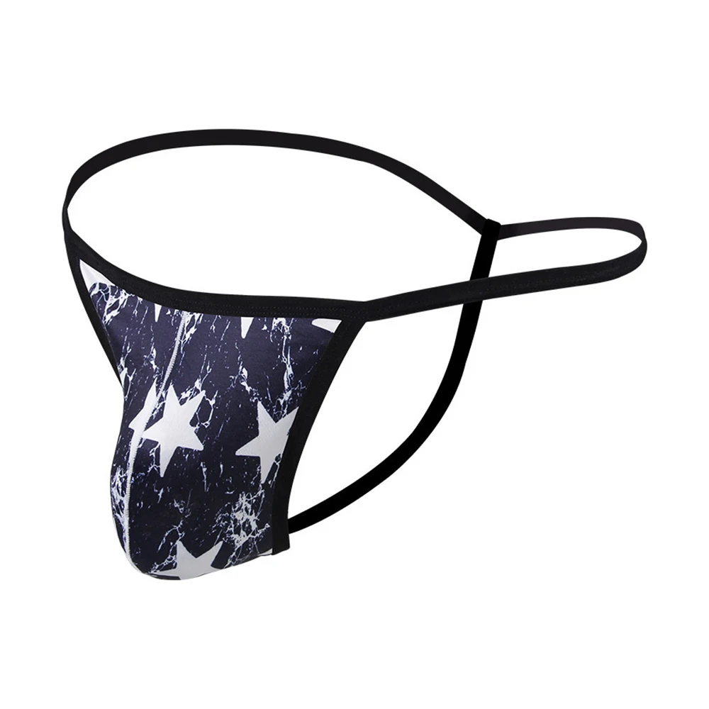 

Brand Men's Thong Smooth Lingerie Printing Underwear Milk Silk Panties Male Briefs Jockstrap Tangas Fashionable Underpants