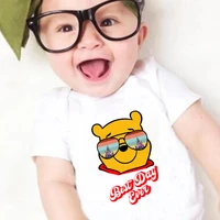cute disney winnie the pooh with sunglasses series baby onesie trend cool all match harajuku unisex girl boy romper