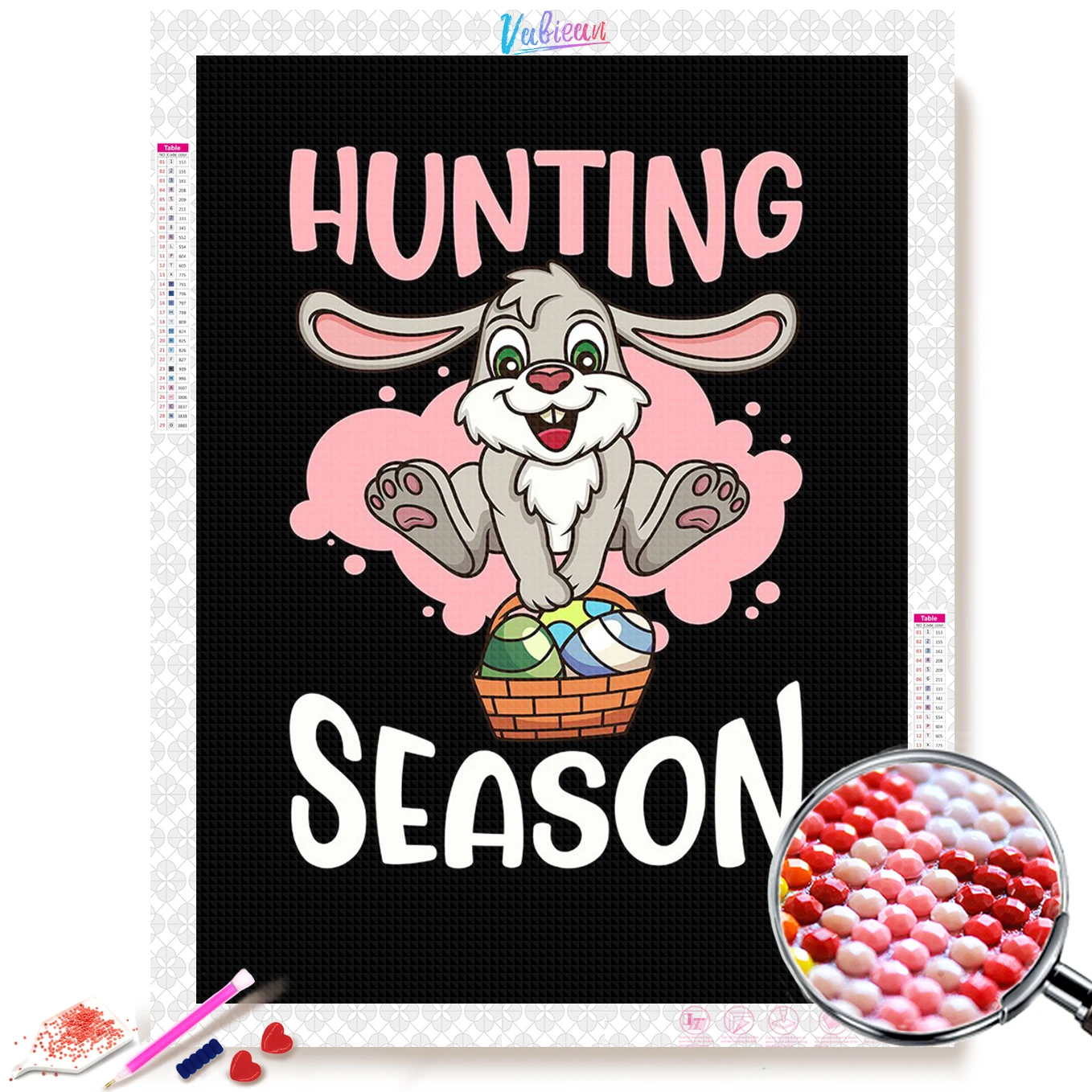 

5D DIY Rabbit Diamond Painting Easter Bunny Cross Stitch Diamond Embroidery Picture of Rhinestones Home Decor