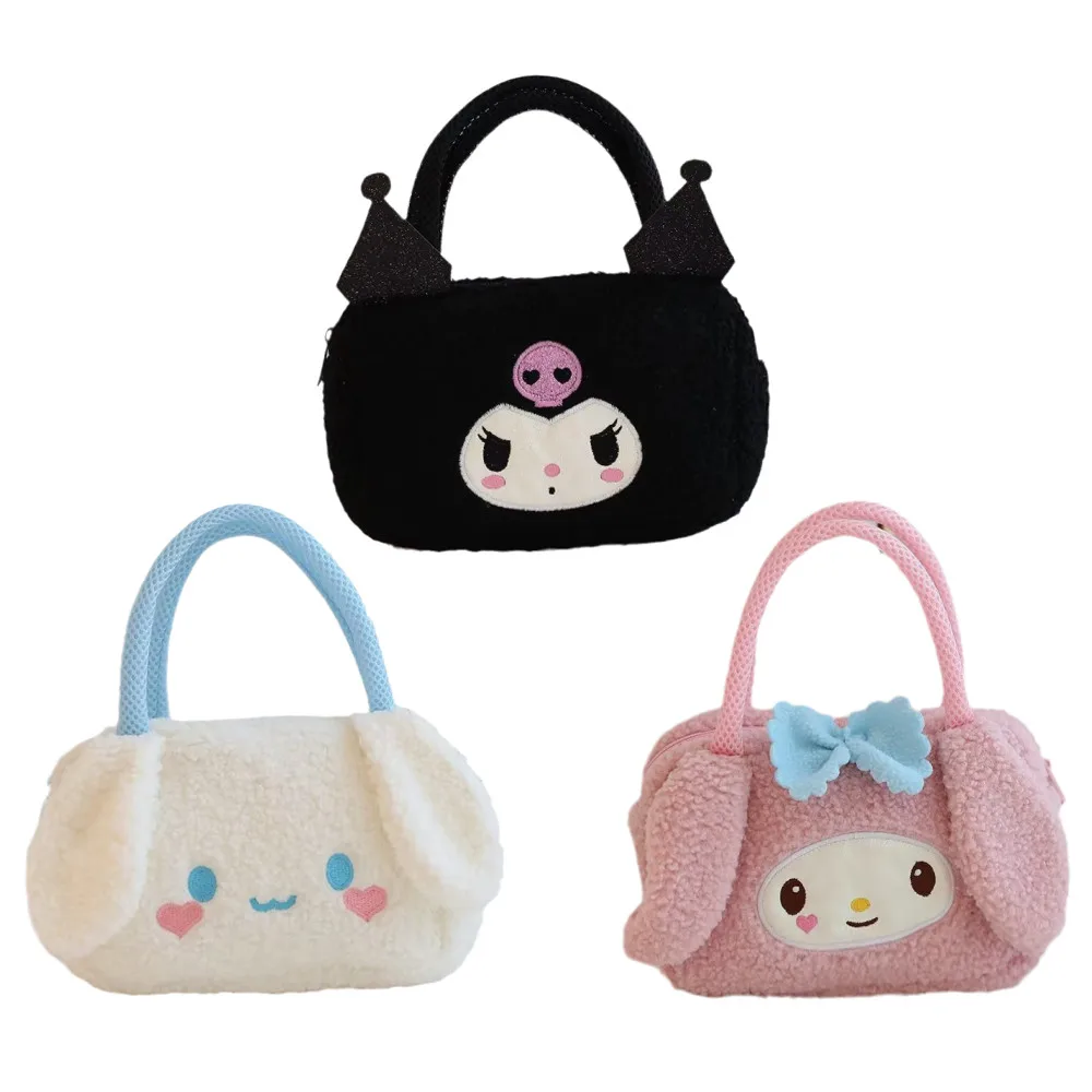 

Kawaii Sanrios мультфильм Cinnamoroll MyMelody Kuromi плюшевая игрушка Симпатичная плюшевая сумка для ланча сумка для хранения сумка на плечо подарок для дево...