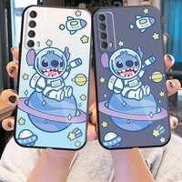 disney stitch cute phone case for huawei p smart z 2019 2021 p20 p20 lite pro p30 lite pro p40 p40 lite 5g black back coque