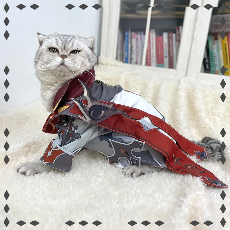 

Игра Genshin ударопрочная тартаглия костюм для кошек костюмы на Хэллоуин котята милый щенок кошка наряд аксессуары 2022 Новинка